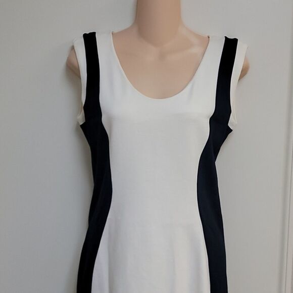 MNG Cream & Navy Colorblock Sleeveless Suit Dress - Picture 5 of 11